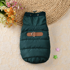 Dark Green Warm Cotton Jacket for Dogs
