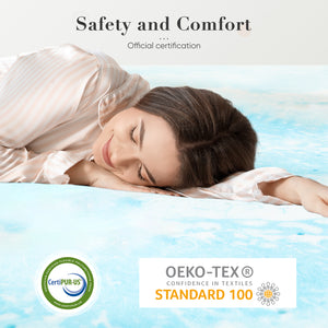 Cooling gel swirl mattress topper providing soft comfort and body support