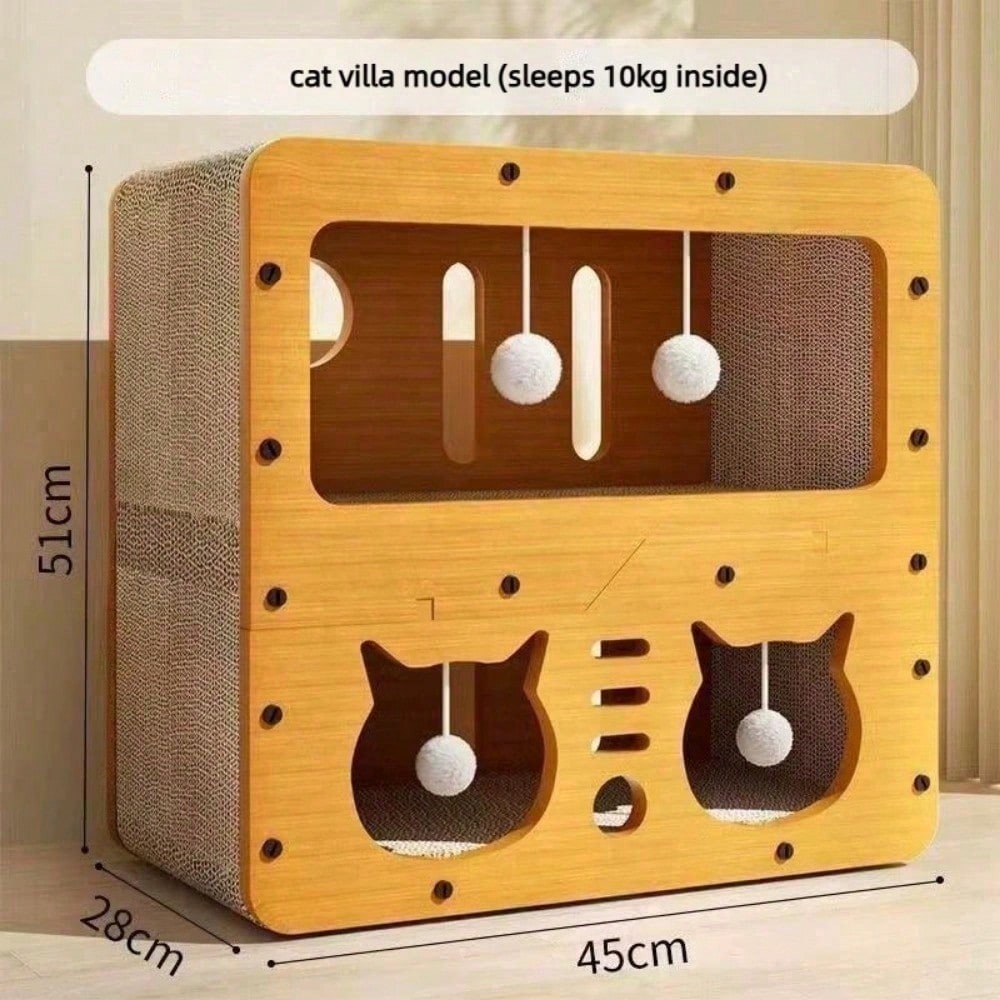 Corrugated Cat Cave Bed For Indoor Cats