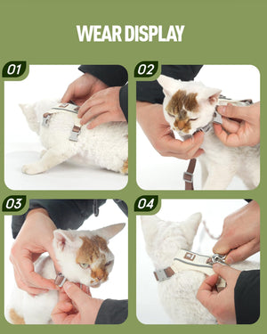 Breathable Cat Harness with Safety Strips