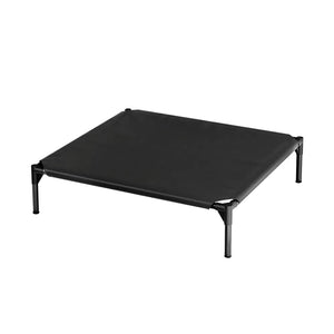 Raised dog bed with sturdy steel frame supporting small, medium, and large breed dogs