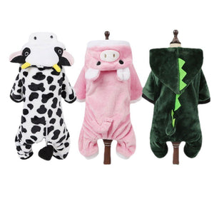 Coral fleece winter dog costume for small pets
