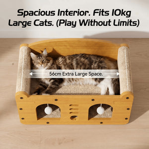 Wood Grain Style Cat Furniture House