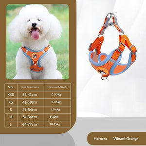 Coral Pink Vest-Style Pet Harness for Small Dogs