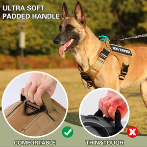 Adjustable straps on tactical dog harness vest