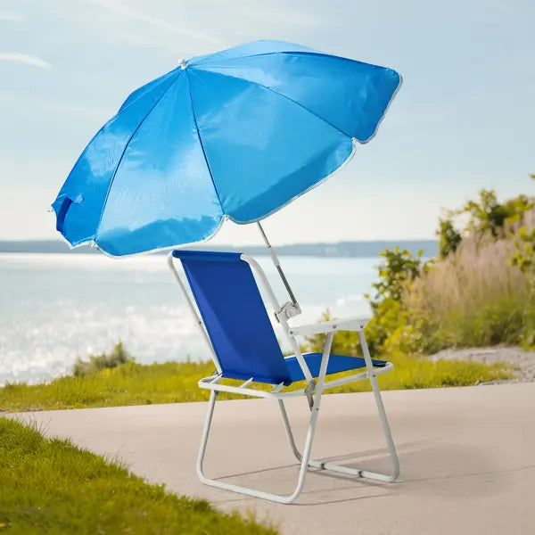 Tragbarer faltbarer Strandstuhl mit Schirm für Erwachsene – leichter Campingstuhl für draußen – ByAzora