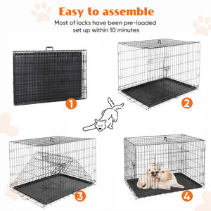 Portable Collapsible Metal Dog Kennel by ByAzora for Travel and Storage