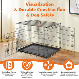 Heavy Duty Dog Cage with Secure Locking System by ByAzora for Pet Safety