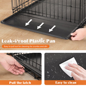 Safe and Secure Black Metal Pet Crate by ByAzora for Medium and Large Dogs