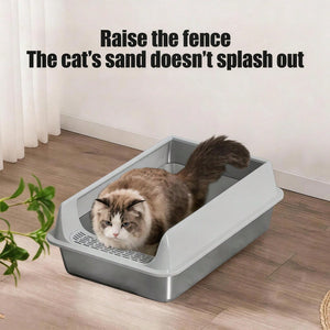 Large Open Top Stainless Steel Litter Box