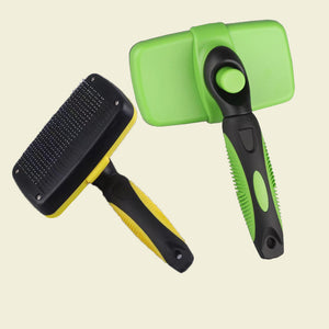 anti shedding pet grooming brush removing loose fur and dirt