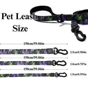 camouflage printed pet leash and collar set for dogs
