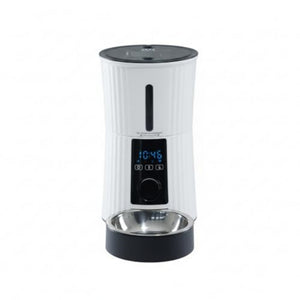 cat food dispenser with stainless steel bowl