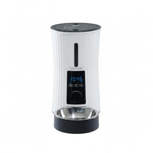 cat food dispenser with stainless steel bowl