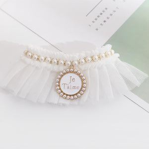 Princess style pearl collar for cats