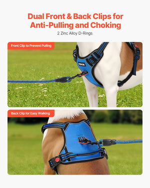 Adjustable dog harness for training walking and hiking activities