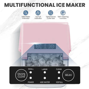 compact portable ice maker with handle for kitchen camping and travel