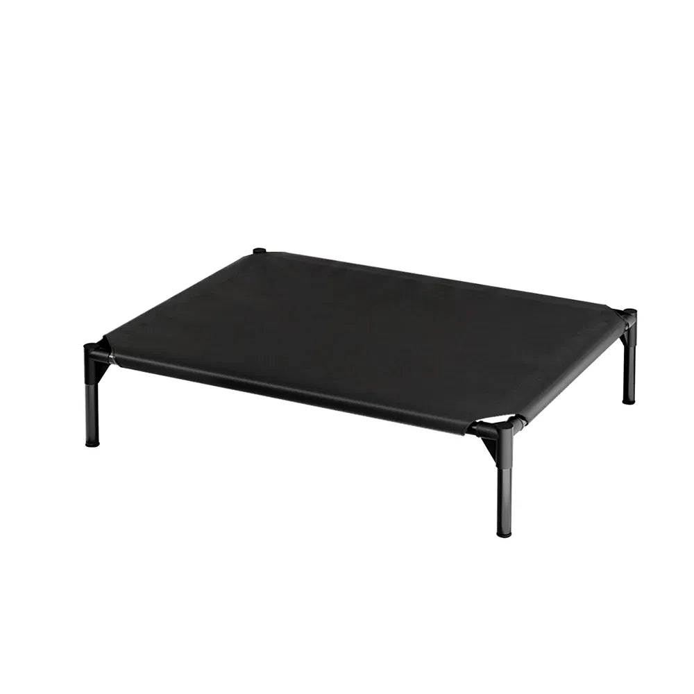 Raised pet bed with durable Oxford fabric providing cooling comfort for dogs