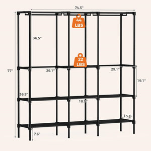 Modern freestanding closet organizer for apartments, bedrooms, and dorm rooms