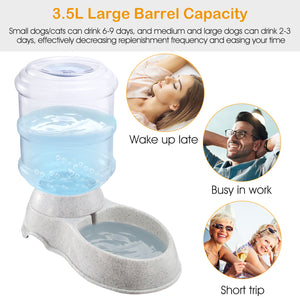 Gravity self dispensing pet water feeder