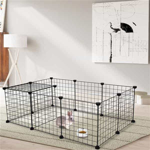 Portable metal pet playpen for small animals