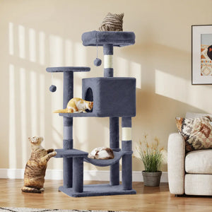 multi level cat tree tower indoor cat condo with scratching posts and platforms