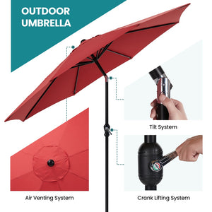 patio umbrella vented canopy airflow wind resistance design