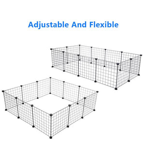 Portable rabbit pen with metal wire panels