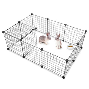 Indoor rabbit playpen with metal panels