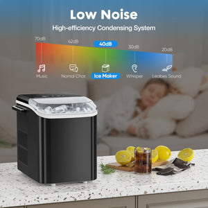 Self-cleaning countertop ice maker for easy maintenance