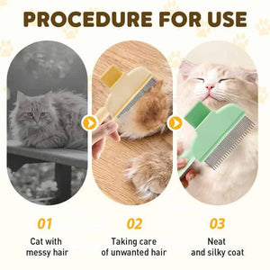 Self cleaning grooming comb for cats and dogs