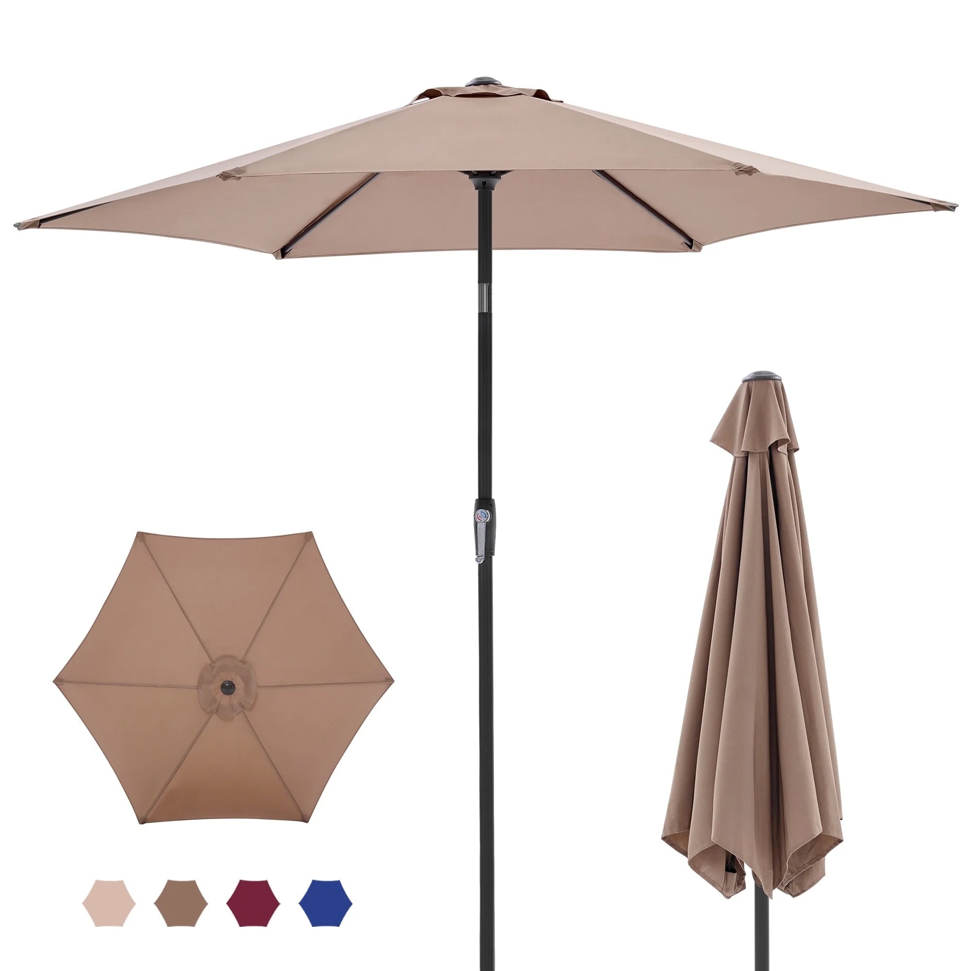 7.5FT Outdoor Patio Umbrella Tilt Crank UV15 Waterproof Garden Terrace Umbrella – ByAzora