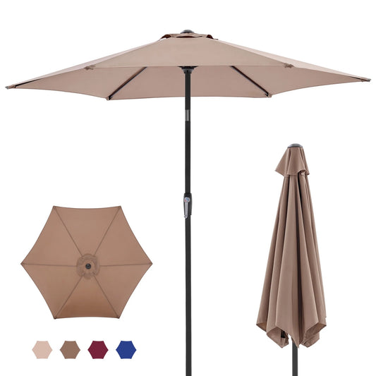 outdoor patio umbrella with vented canopy airflow and rust resistant frame for garden use
