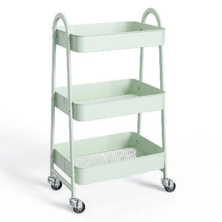 3-tier slim rolling storage cart with wheels