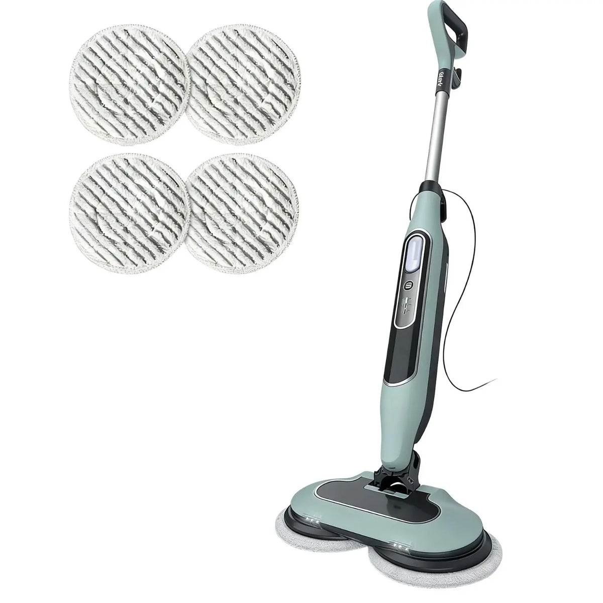 Dual head steam mop with LED headlights
