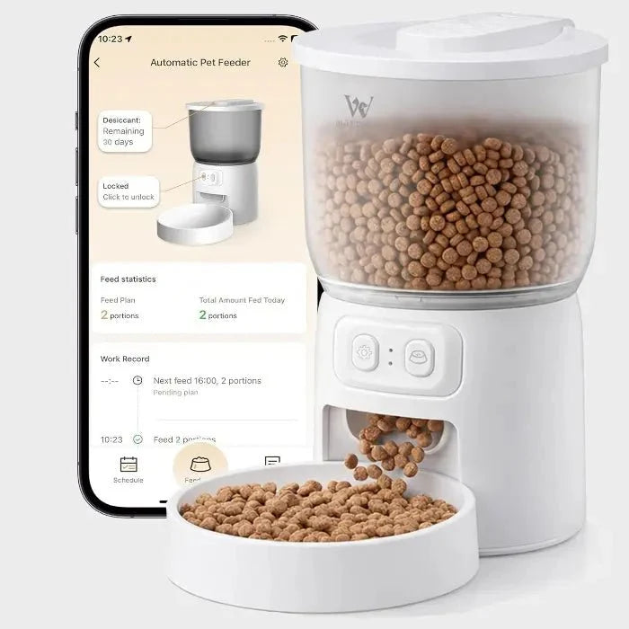 WiFi automatic cat feeder with app control