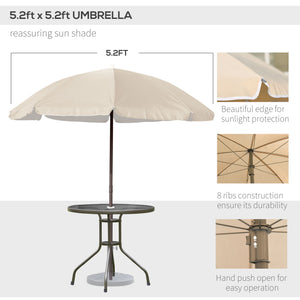 Outdoor patio table and chair set with umbrella for backyard, garden, deck, and poolside gatherings
