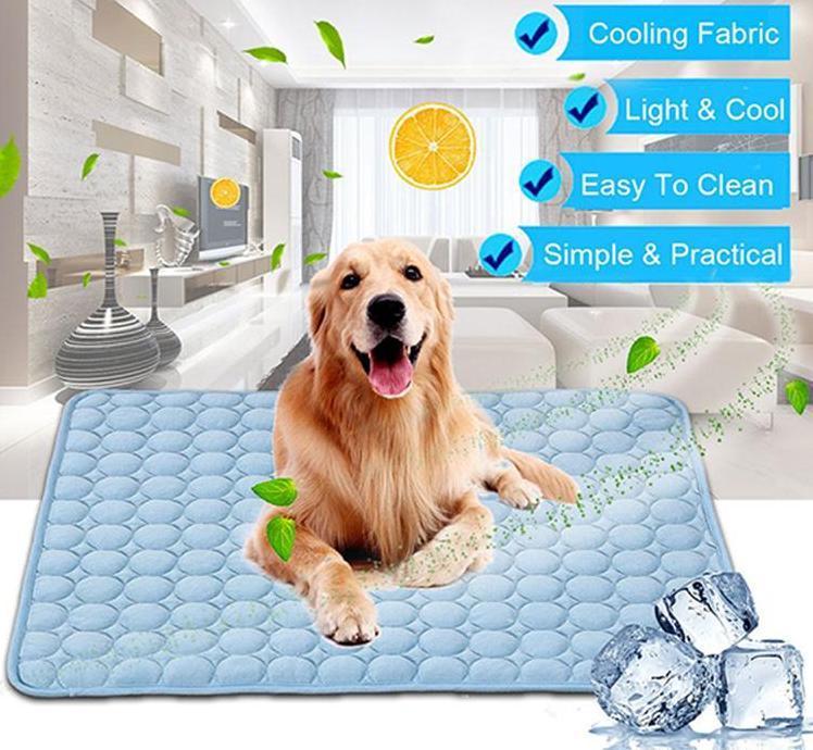 Ice silk cooling pet mat size comparison chart