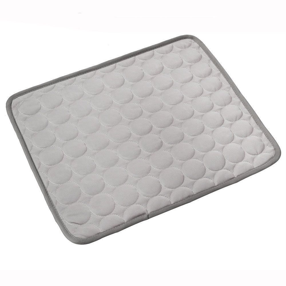 Ice silk cooling pet mat shown in brown color variant