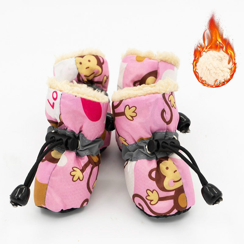 Red soft bottom dog shoes for small pets