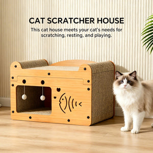 Wood style cat scratching sofa lounge for cats