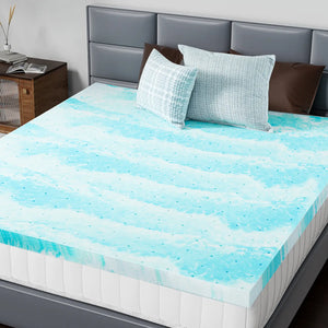 Luxury cooling gel swirl memory foam mattress topper for back pain relief and comfort