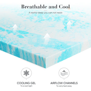 Luxury gel memory foam mattress topper compressed packaging and easy setup
