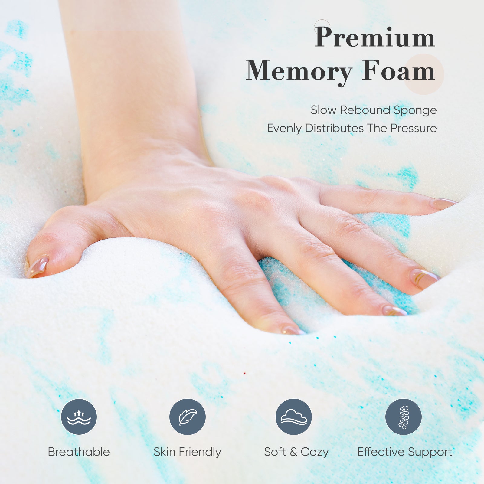 Premium memory foam mattress topper upgrade for luxury bedroom sleep experience