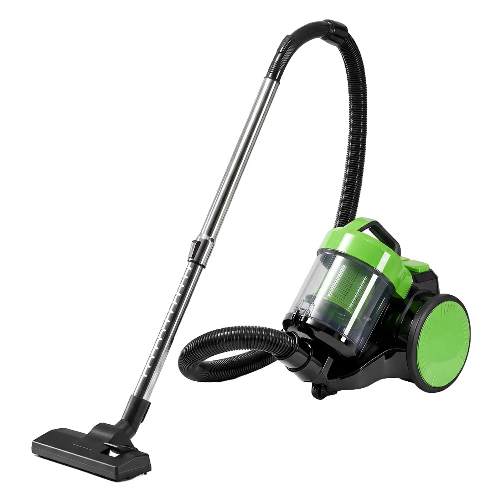 Portable bagless vacuum cleaner with automatic cord rewind and washable HEPA filter for home cleaning