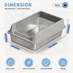 Easy To Clean Stainless Steel Litter Box