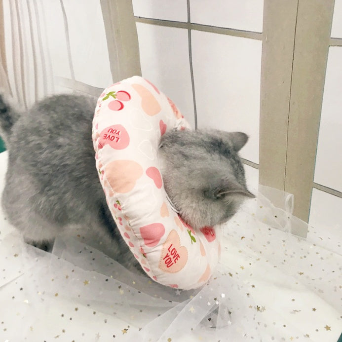 Adjustable cotton pet collar for cats