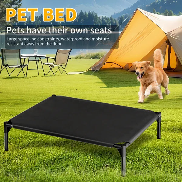 Heavy-duty elevated dog cot for indoor and outdoor pet relaxation