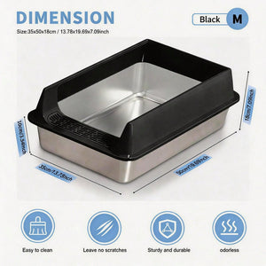 Odor Resistant Metal Cat Litter Box