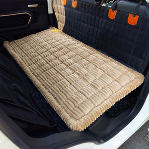 Light brown thick pet travel bed for cars